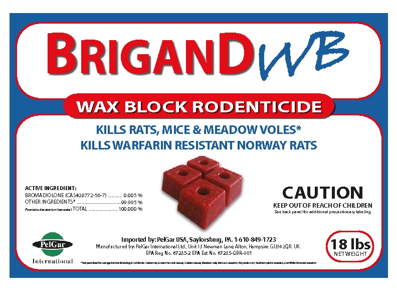 Brigand Wax Block bait label