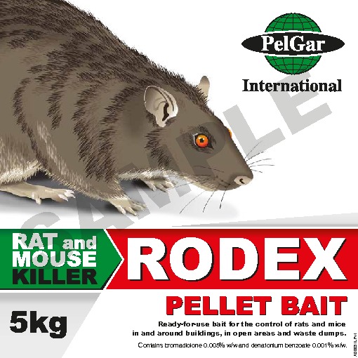Rodex pellet bait label
