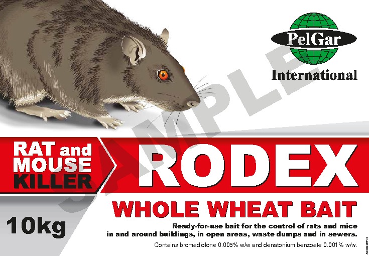 Rodex whole wheat bait label